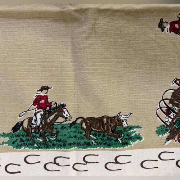 Vintage Moda Home Linens Retro Western Cowboy Set of 8 Napkins 100% cotton - Picture 10 of 13